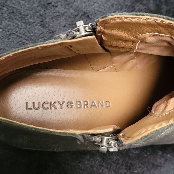 Lucky brand silver metallic double zipper booties, Size 7 - Picture 3 of 6